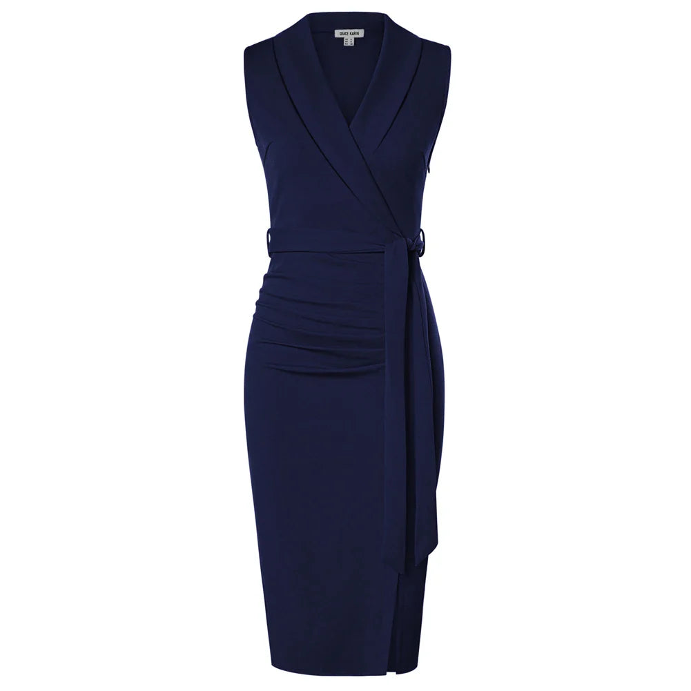 Éliane - Robe portefeuille élégante avec ceinture nouée