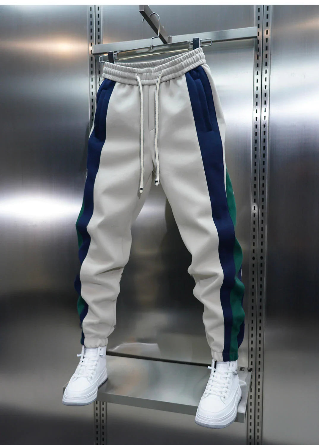 Elvy Paris™ - Pantalon Tendance à Rayures Contrastées