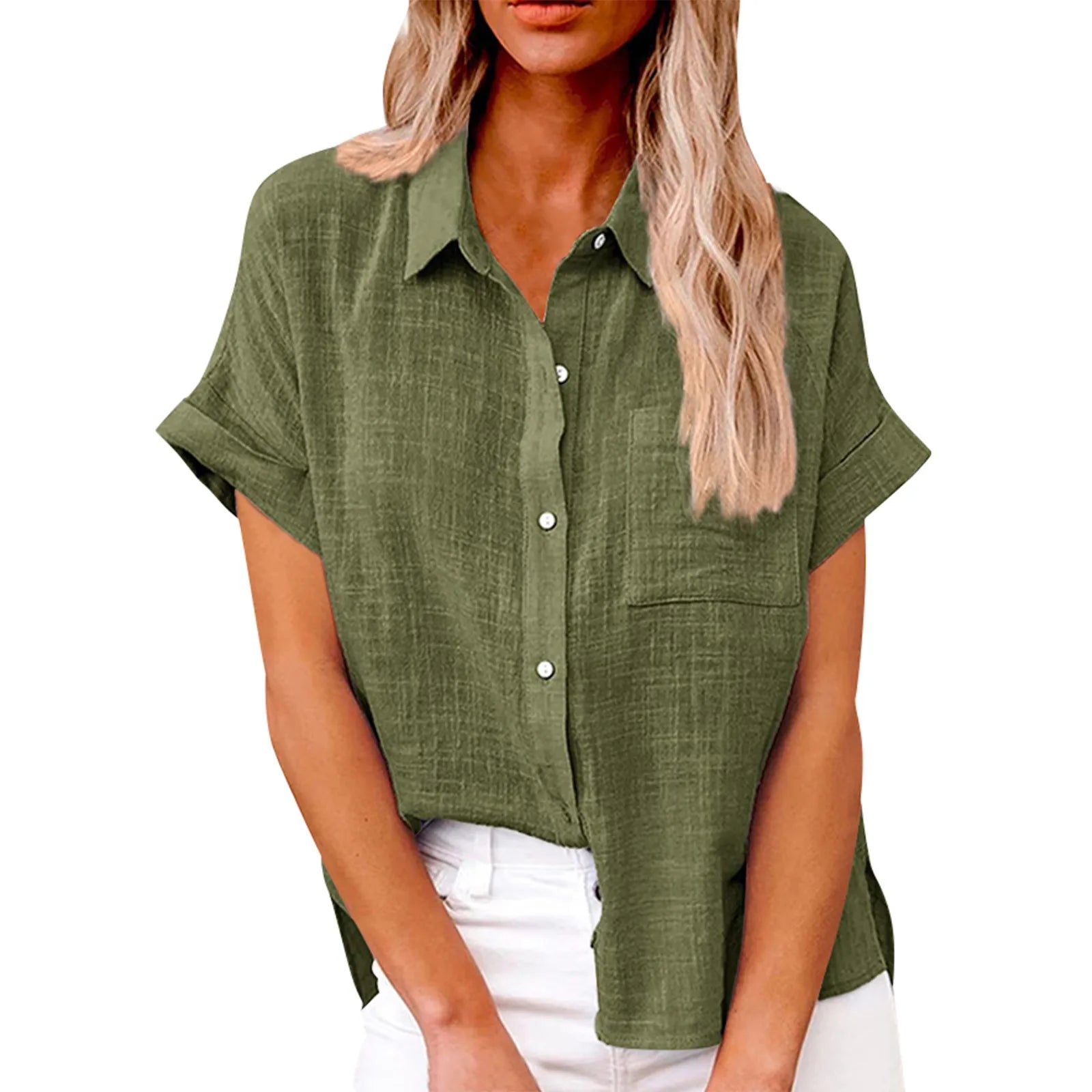 Elvy Paris | Chemise classique décontractée en coton et lin