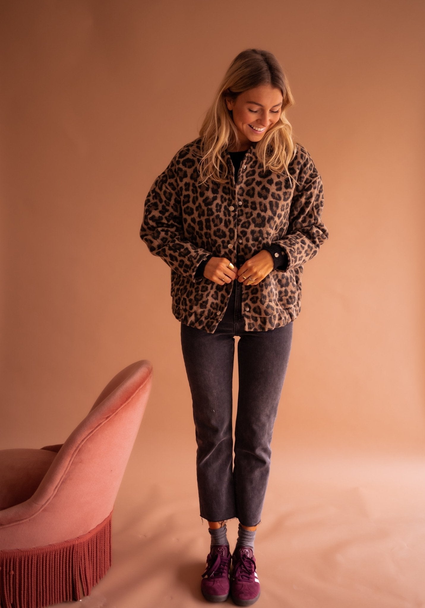 Luna - Veste Tendance avec Imprimé Léopard