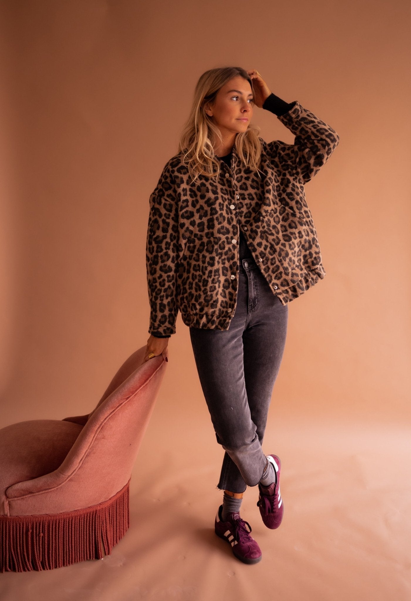Luna - Veste Tendance avec Imprimé Léopard