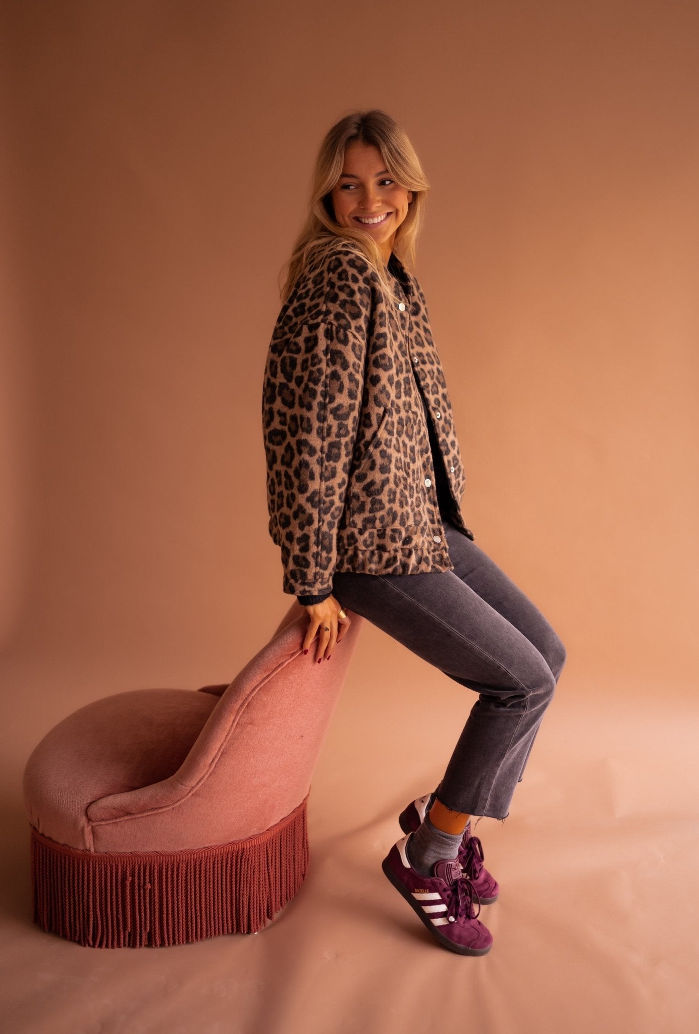Luna - Veste Tendance avec Imprimé Léopard
