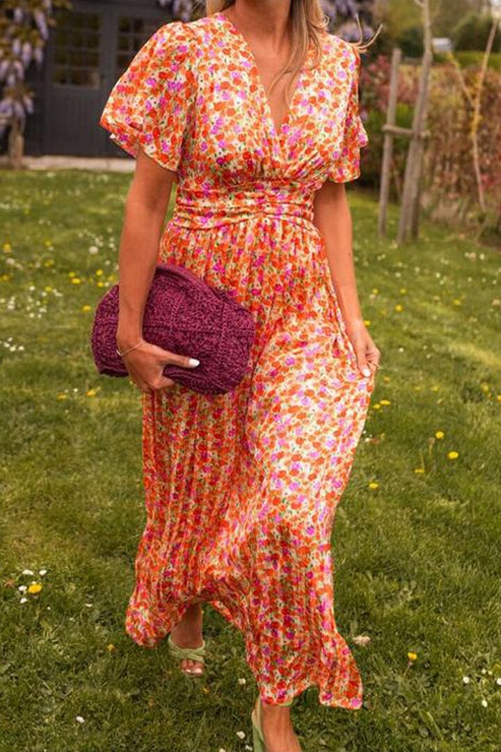 Sandra - Robe longue élégante avec décolleté en V