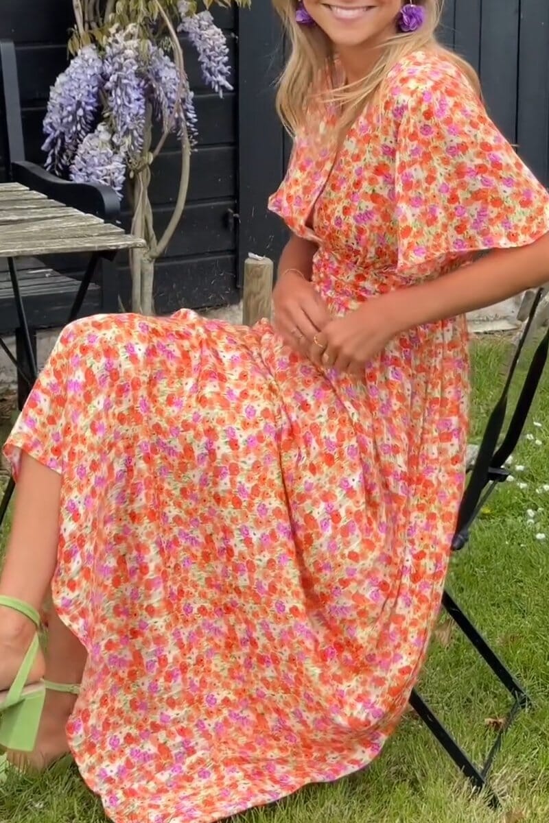 Sandra - Robe longue élégante avec décolleté en V