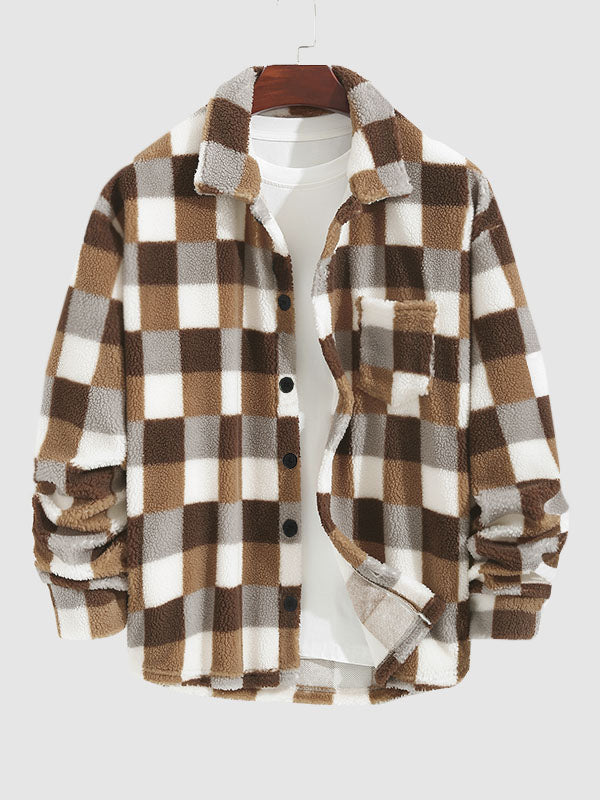 Elvy Paris™ | Veste Fluffy Carreaux Classique pour Hommes