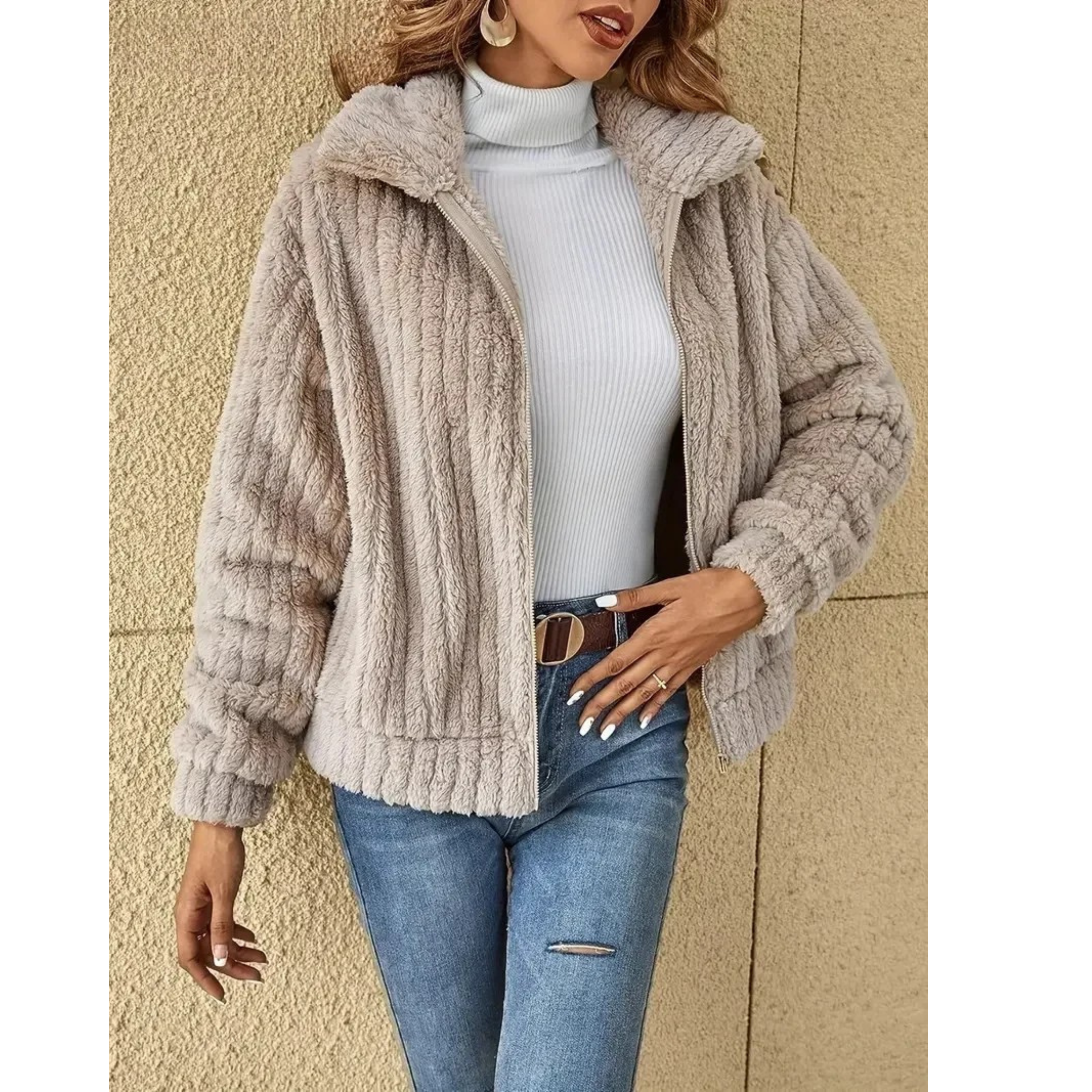 Elvy Paris | Veste Douce en Fausse Fourrure