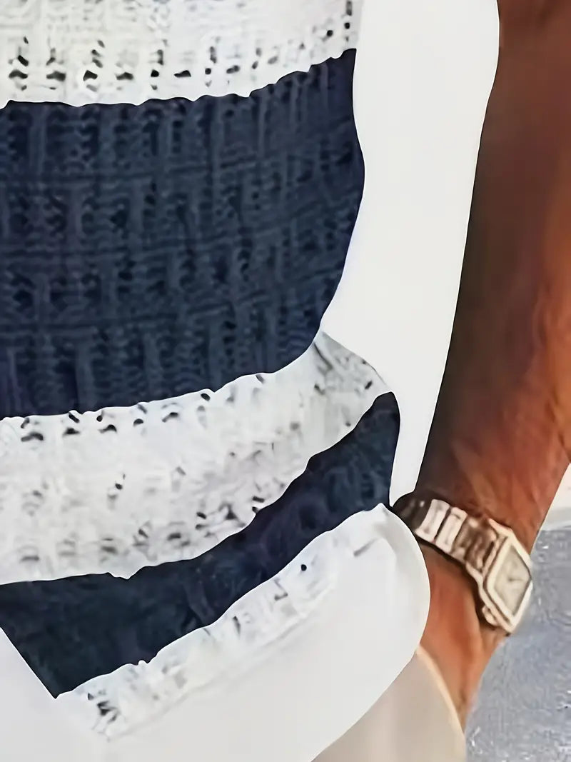 Elvy Paris™ | Chemise en Tricot Contrastée