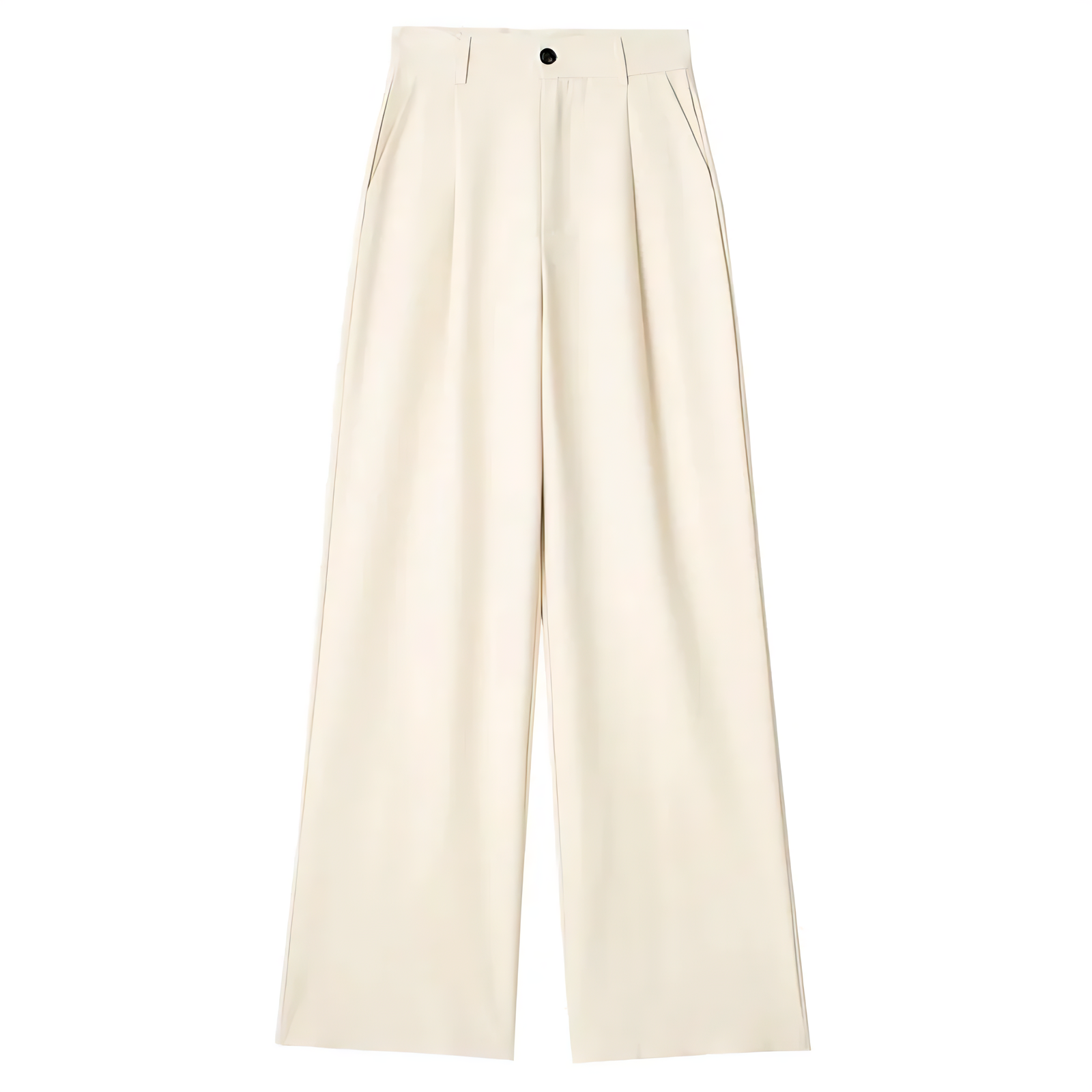 Elvy Paris™| Pantalon Large Écru Élégant