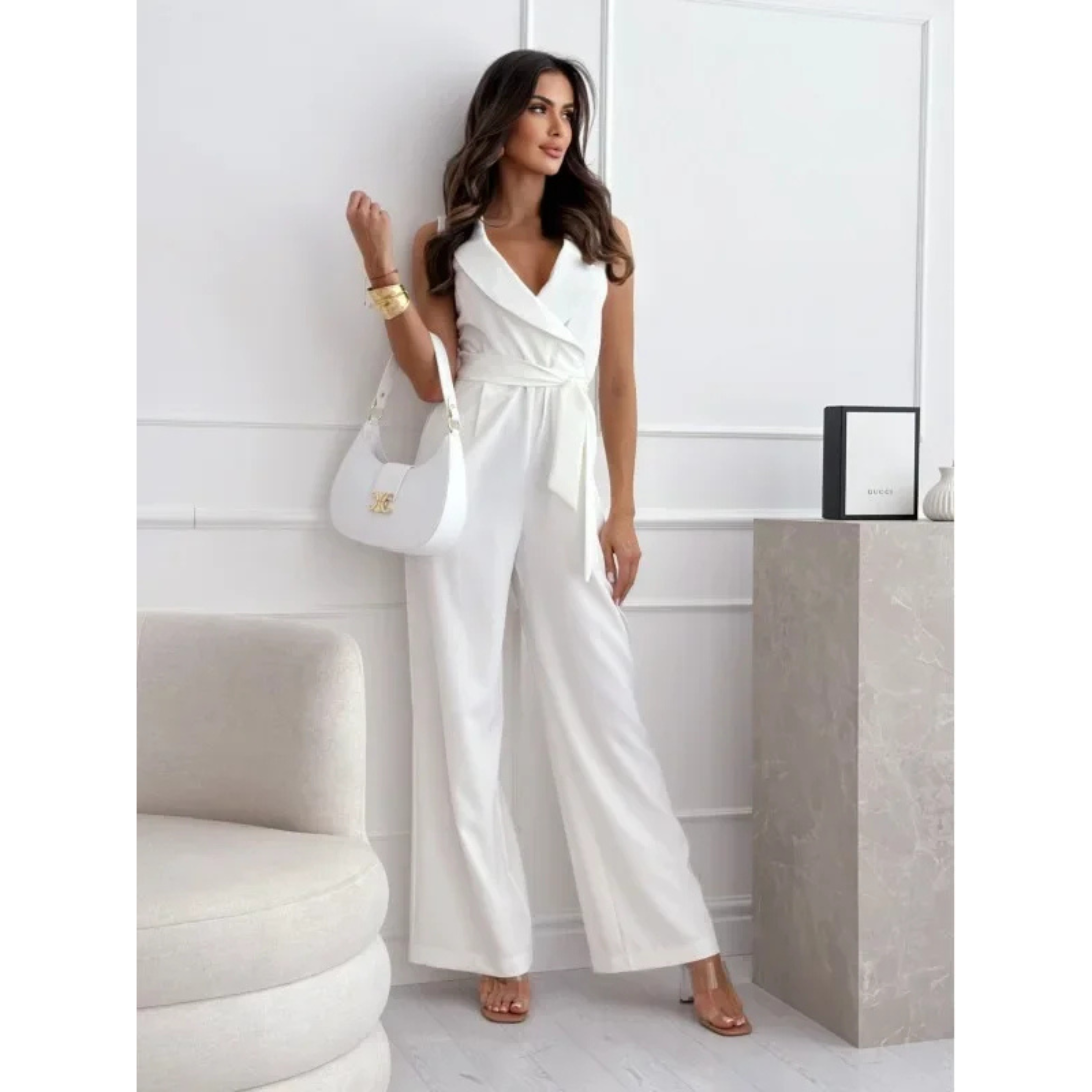 Juliette - Combinaison portefeuille élégante avec ceinture nouée