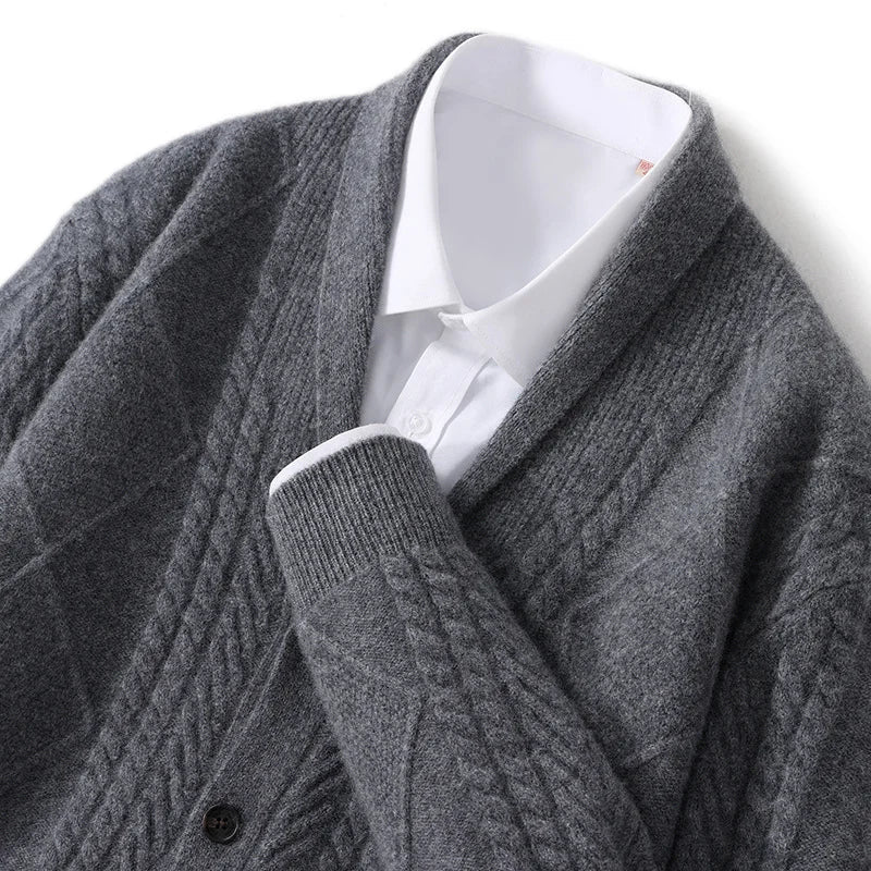 Elvy Paris™ | Cardigan en Laine Exclusif avec Motif à Carreaux