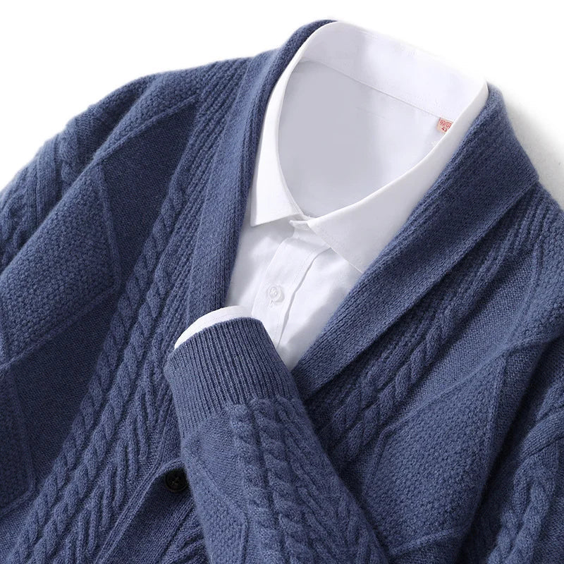 Elvy Paris™ | Cardigan en Laine Exclusif avec Motif à Carreaux