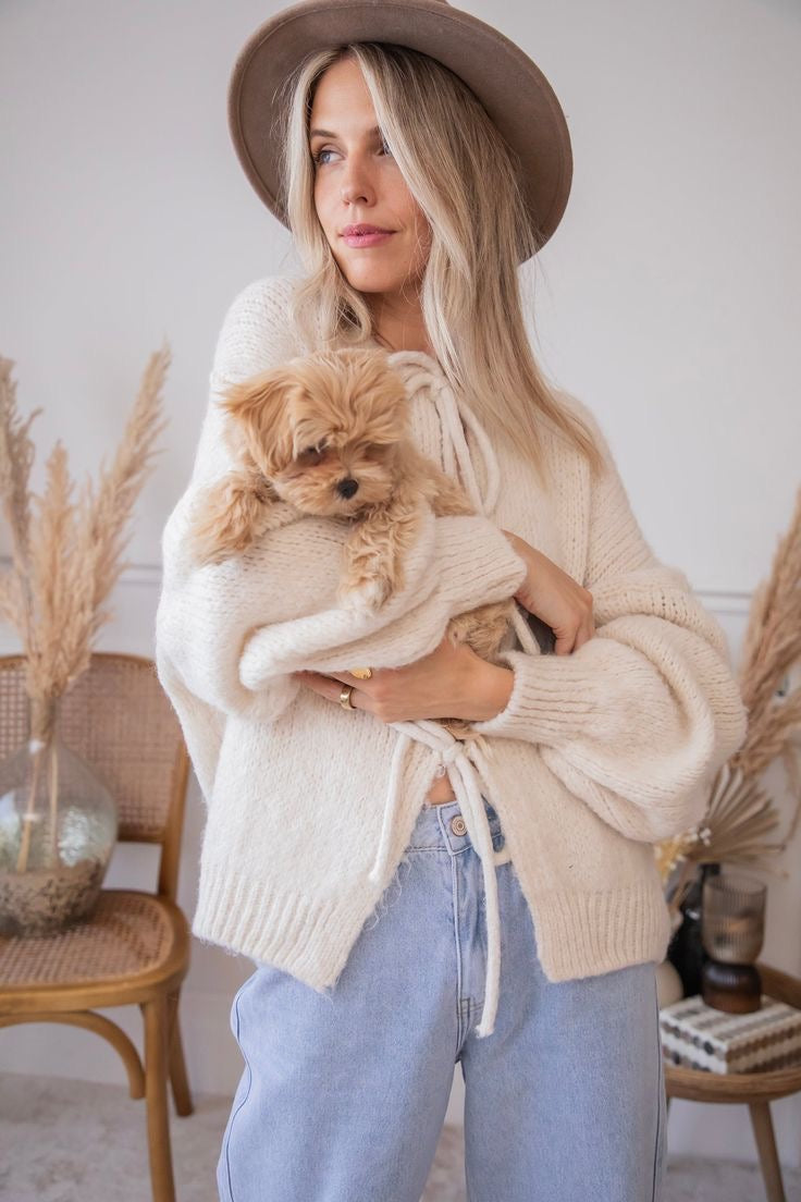 Elvy Paris™ | Cardigan avec Détails en Nœud