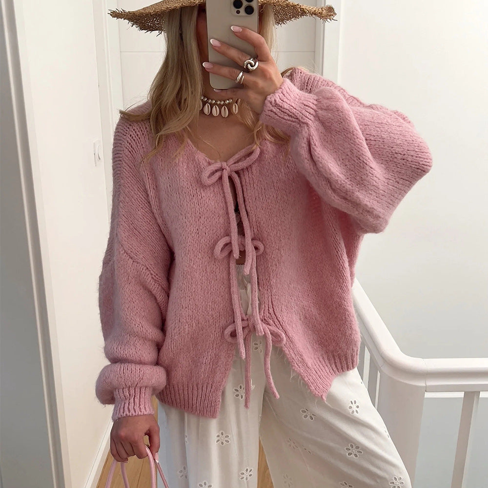 Elvy Paris™ | Cardigan avec Détails en Nœud