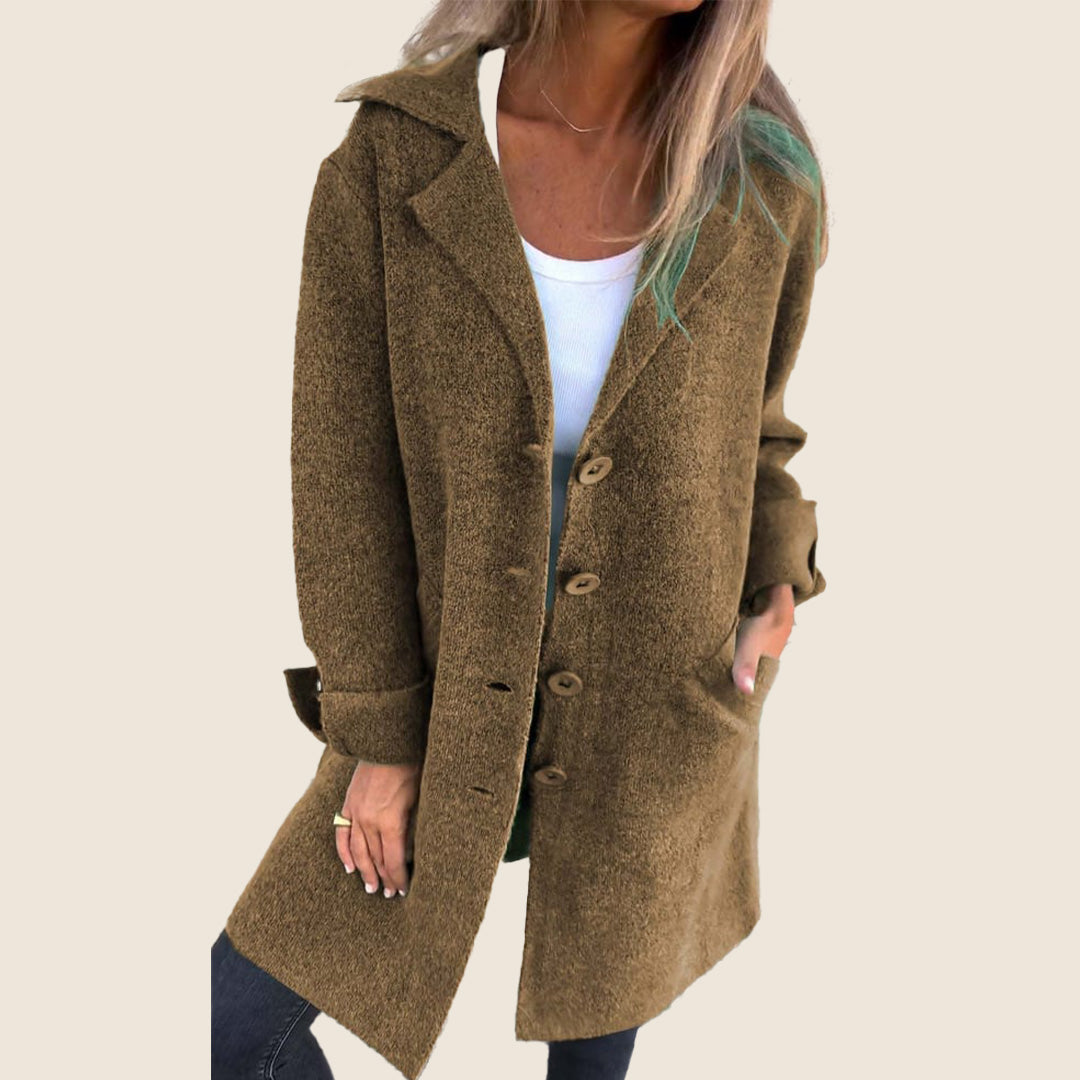 Elvy Paris | Manteau Casual Monopette avec Revers