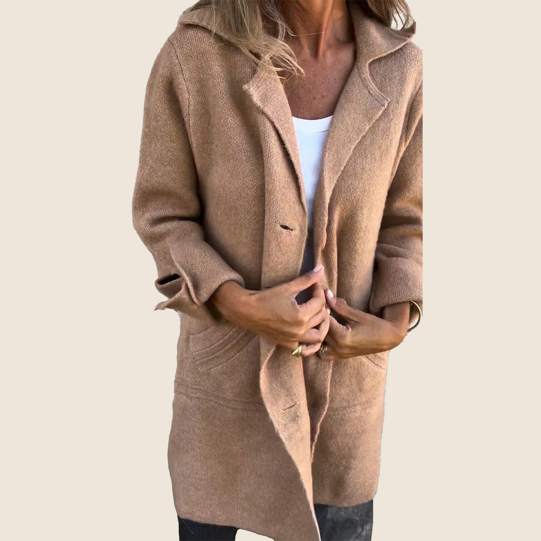 Elvy Paris | Manteau Casual Monopette avec Revers