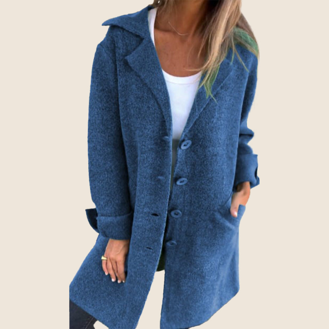 Elvy Paris | Manteau Casual Monopette avec Revers