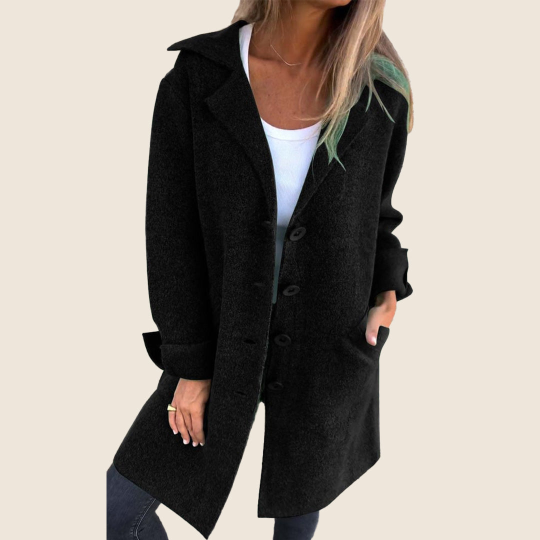 Elvy Paris | Manteau Casual Monopette avec Revers