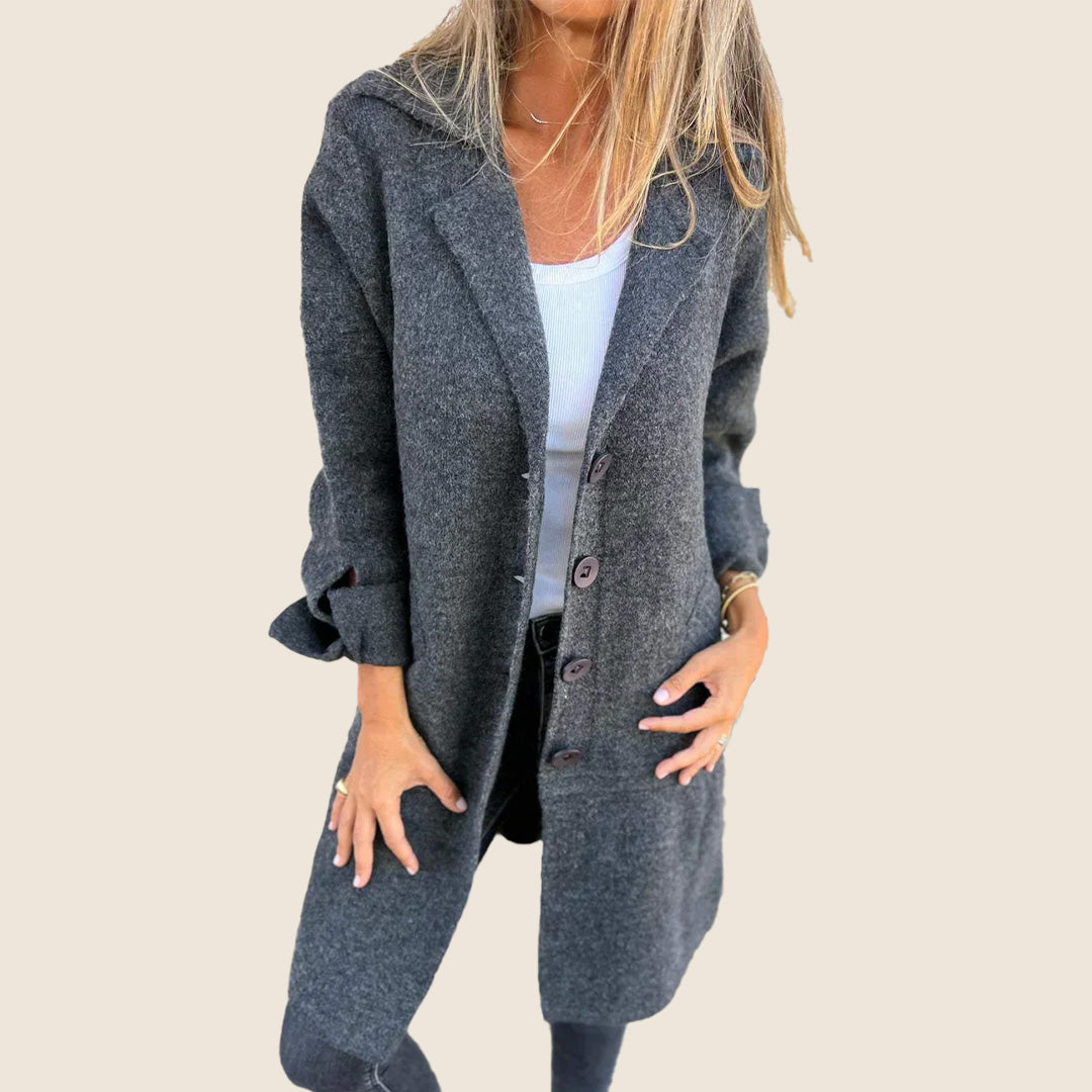 Elvy Paris | Manteau Casual Monopette avec Revers