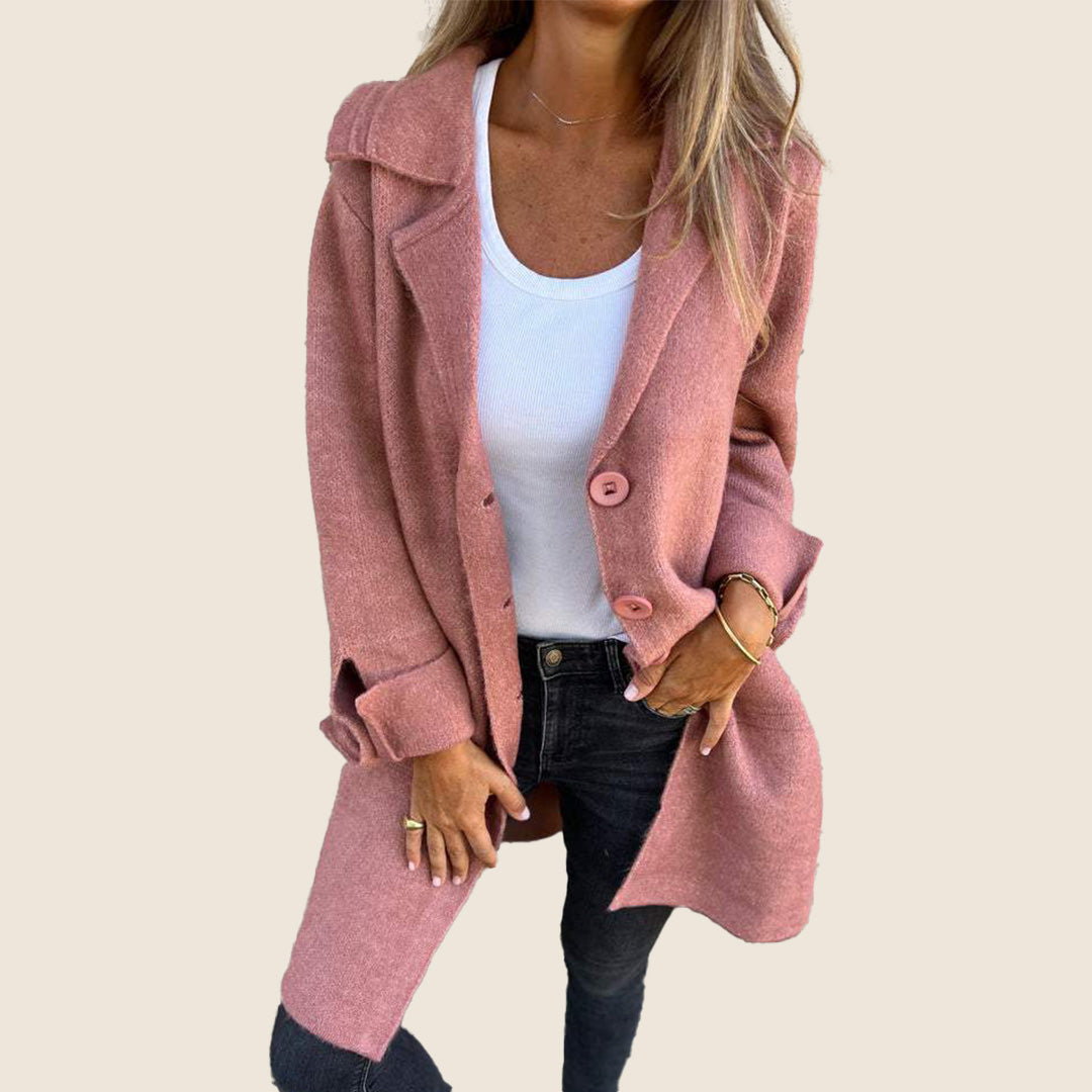 Elvy Paris | Manteau Casual Monopette avec Revers