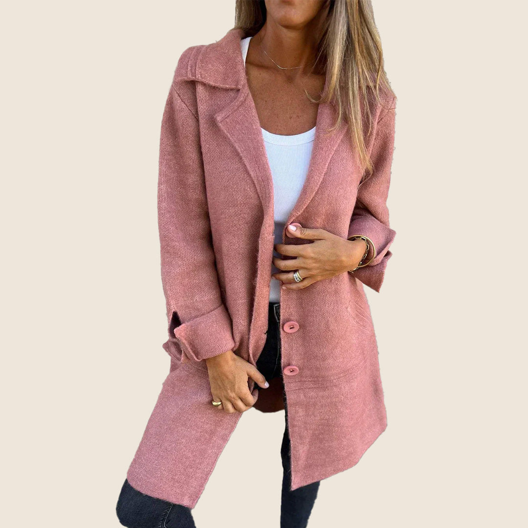 Elvy Paris | Manteau Casual Monopette avec Revers