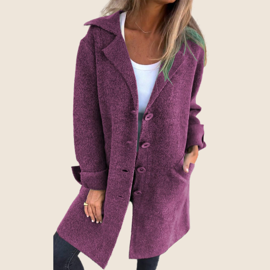 Elvy Paris | Manteau Casual Monopette avec Revers