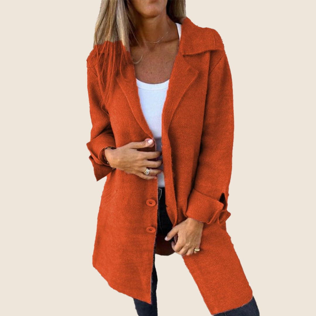 Elvy Paris | Manteau Casual Monopette avec Revers