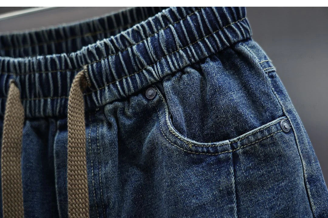 Elvy Paris™ - Pantalon Baggy Denim avec Ceinture