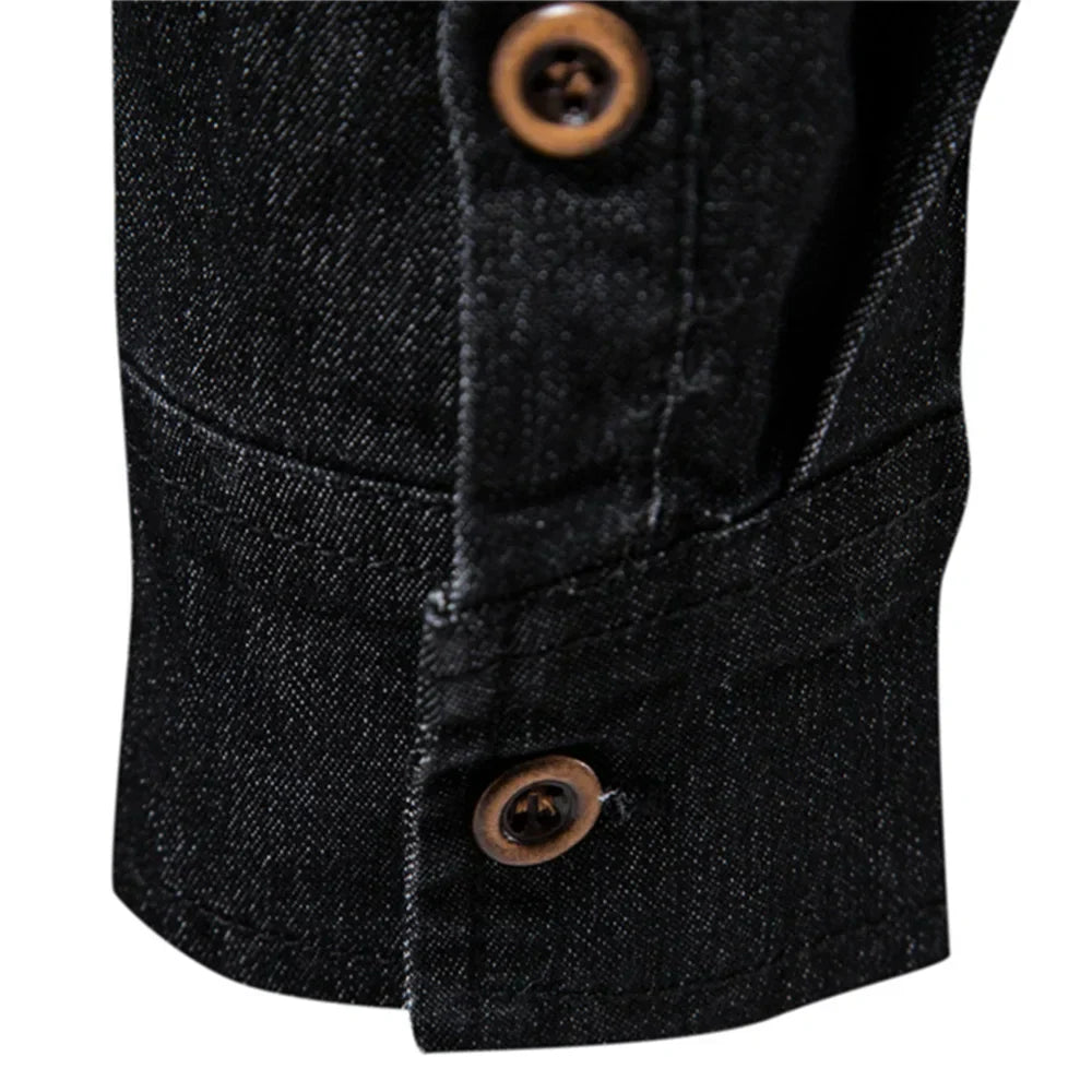 Elvy Paris™ | Chemise en Denim Coton Élastique pour Hommes