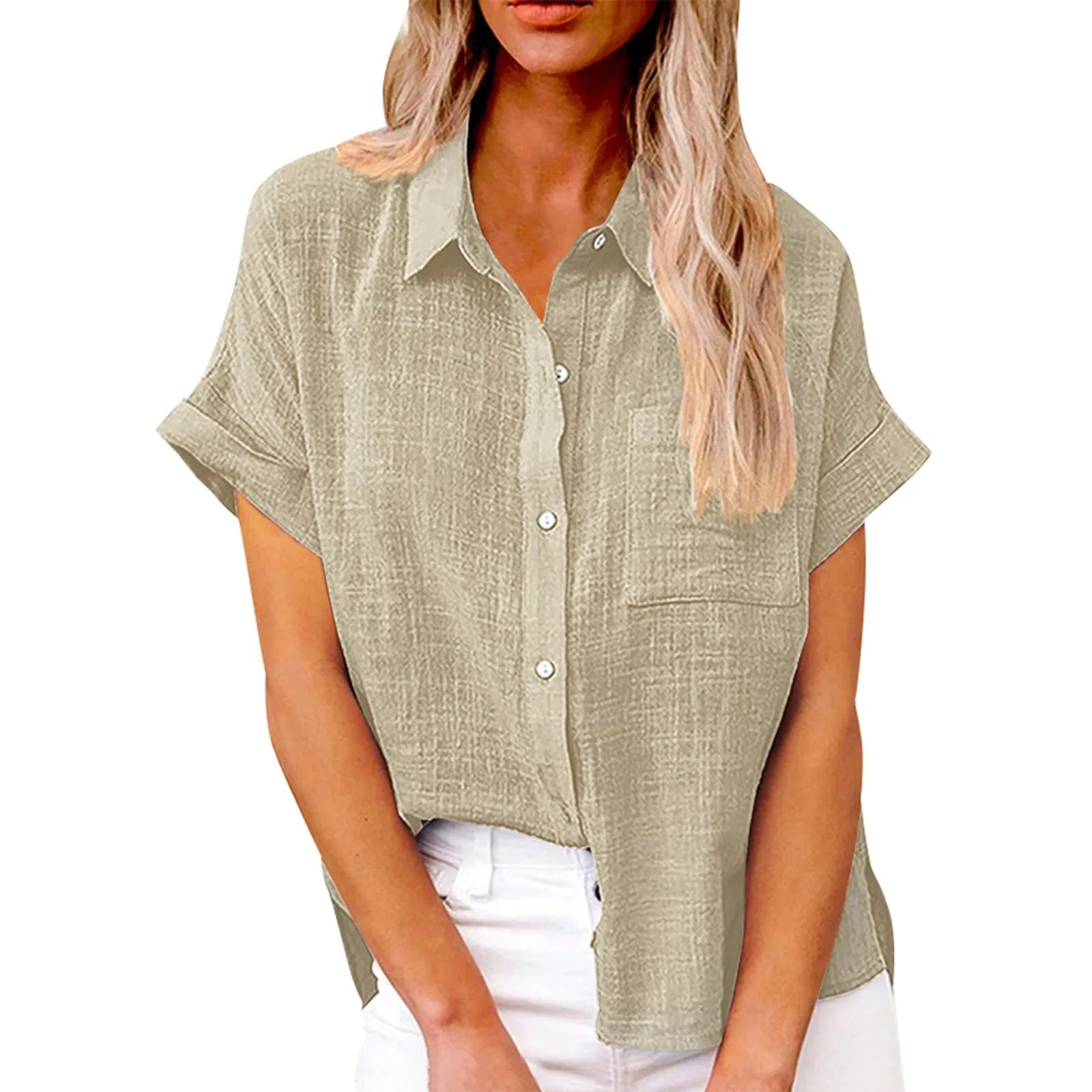 Elvy Paris | Chemise classique décontractée en coton et lin