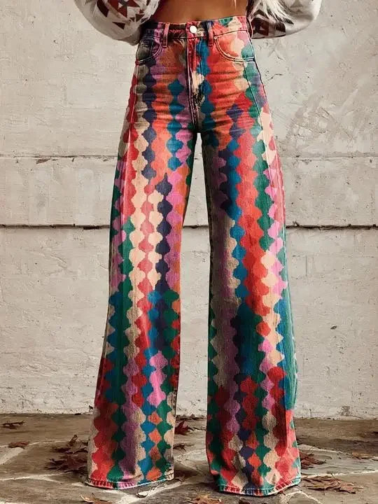 Elvy Paris | Pantalon évasé de couleur