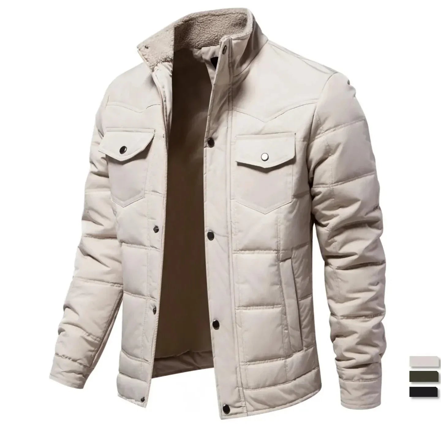 Elvy Paris™ | Manteau d'Hiver Chaud avec Poches Poitrine