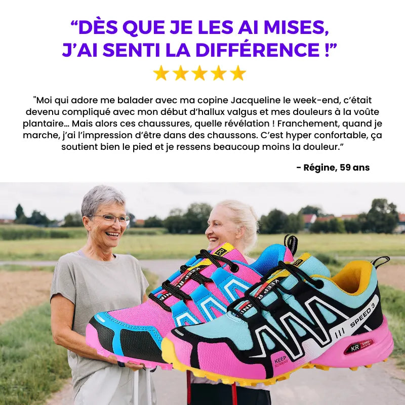 Elvy Paris – Chaussures de marche à confort orthopédique femme