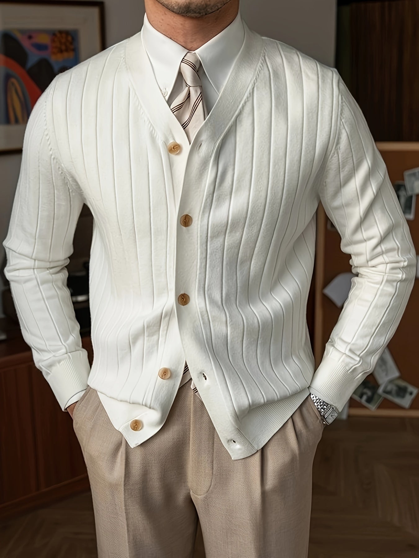 Elvy Paris™ | Gilet à Boutons V-Cou Stylé pour Hommes