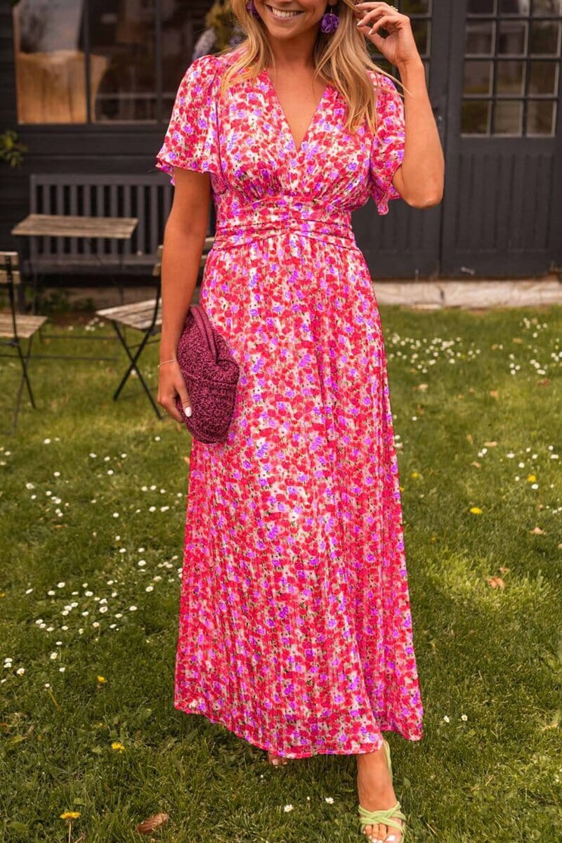 Sandra - Robe longue élégante avec décolleté en V