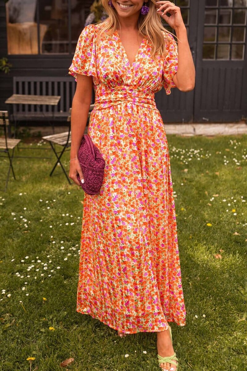 Sandra - Robe longue élégante avec décolleté en V
